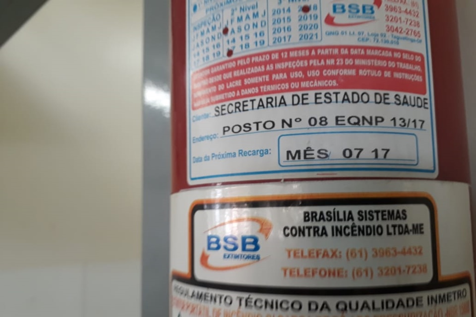 Após anos sem devida manutenção, extintores de unidades de saúde do DF serão trocados